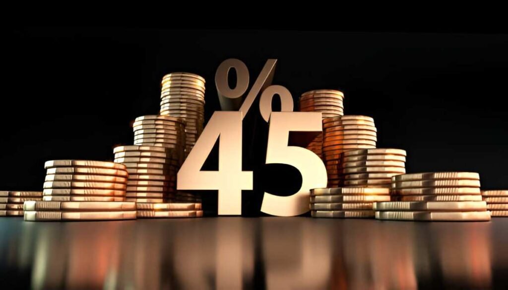 age 45 retirement pension plan percentage