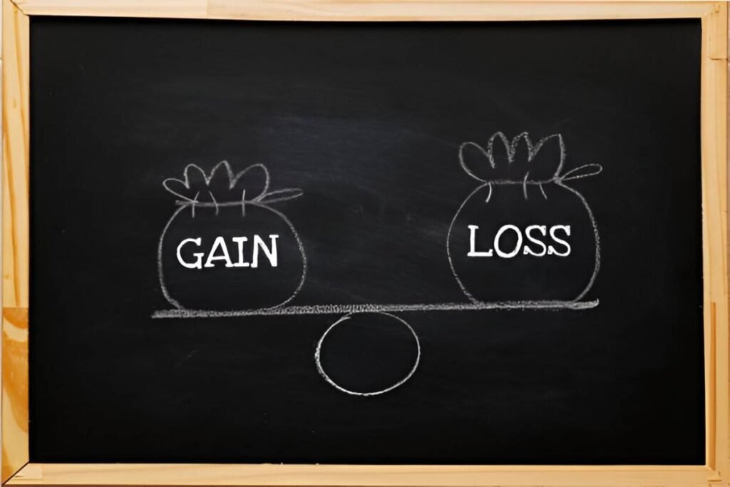asset allocation loss and gain compare